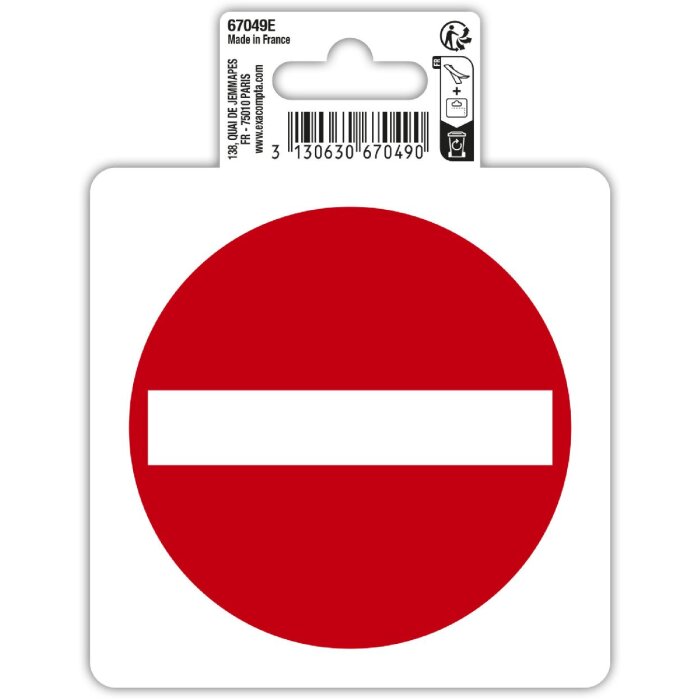 Cartello Exacompta Direzione vietata 10x10cm
