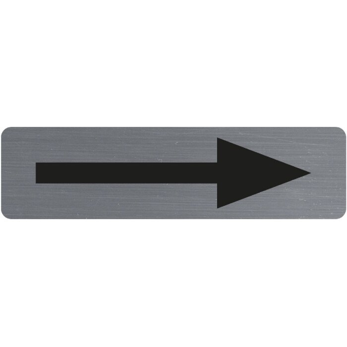 Cartello informativo Exacompta freccia autoadesiva 16,5x4,4 cm alluminio look grigio