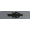 Cartello informativo Exacompta autoadesivo in alluminio look ladies 16,5x4,4 cm grigio