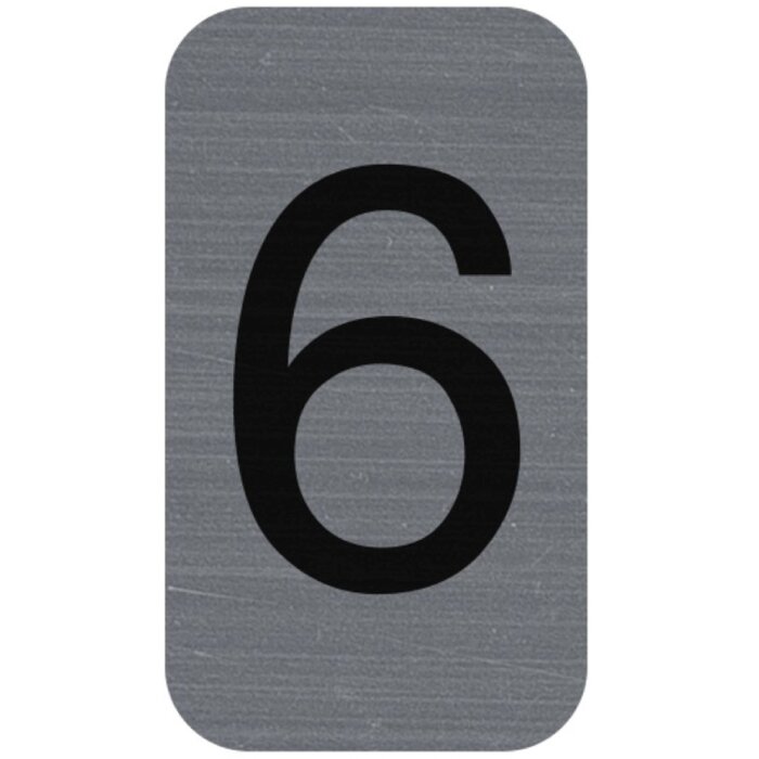 Exacompta 67186E Cartello informativo autoadesivo numero 6 2,5x4,4cm alluminio look