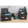 Exacompta 79601E Set di scatole Office by me 3 pezzi nere con portaetichette