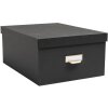 Exacompta 79601E Set di scatole Office by me 3 pezzi nere con portaetichette