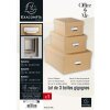 Exacompta 79602E Set di 3 scatole portaoggetti Office by me Beige