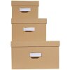 Exacompta 79602E Set di 3 scatole portaoggetti Office by me Beige