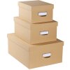 Exacompta 79602E Set di 3 scatole portaoggetti Office by me Beige