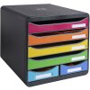 Cassettiera Exacompta BIG BOX MAXI 6 cassetti aperti Iderama arcobaleno