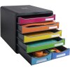 Cassettiera Exacompta BIG BOX MAXI 6 cassetti aperti Iderama arcobaleno
