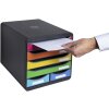 Cassettiera Exacompta BIG BOX MAXI 6 cassetti aperti Iderama arcobaleno
