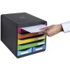 Cassettiera Exacompta BIG BOX MAXI 6 cassetti aperti Iderama arcobaleno