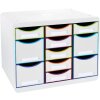 Cassettiera Exacompta STORE BOX MULTI 11 cassetti aperti Bianco/Arlecchino