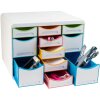 Cassettiera Exacompta STORE BOX MULTI 11 cassetti aperti Bianco/Arlecchino