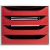 Exacompta 2286107D Cassettiera ECOBOX con 4 cassetti rosso