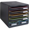 Cassettiera Exacompta BIG BOX MAXI 6 cassetti aperti Nero Ufficio Nero