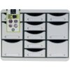 Exacompta STORE BOX MULTI cassettiera 11 cassetti aperti grigio chiaro