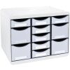 Exacompta STORE BOX MULTI cassettiera 11 cassetti aperti grigio chiaro