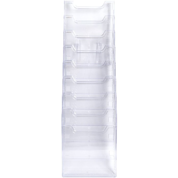 Exacompta 64858D Portadepliant a parete 8 scomparti A4 verticale cristallo trasparente