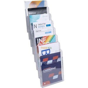 Exacompta 64858D Portadepliant a parete 8 scomparti A4 verticale cristallo trasparente
