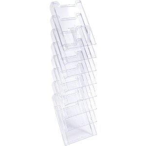 Exacompta 64858D Portadepliant a parete 8 scomparti A4 verticale cristallo trasparente