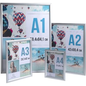 Exacompta 8294358D Cornice per poster da parete in alluminio A2 Exacryl argento