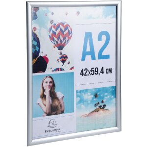 Exacompta 8294358D Cornice per poster da parete in alluminio A2 Exacryl argento
