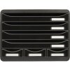 Exacompta 307714D Cassettiera STOREBOX 7 cassetti aperti nero lucido
