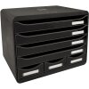 Exacompta 307714D Cassettiera STOREBOX 7 cassetti aperti nero lucido