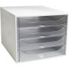 Exacompta 228323D Cassettiera ECOBOX con 4 cassetti in cristallo