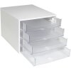 Exacompta 228323D Cassettiera ECOBOX con 4 cassetti in cristallo