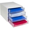 Exacompta 228323D Cassettiera ECOBOX con 4 cassetti in cristallo
