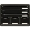 Cassettiera Exacompta STOREBOX 6 cassetti aperti Nero Lucido