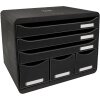 Cassettiera Exacompta STOREBOX 6 cassetti aperti Nero Lucido