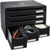 Cassettiera Exacompta STOREBOX 6 cassetti aperti Nero Lucido