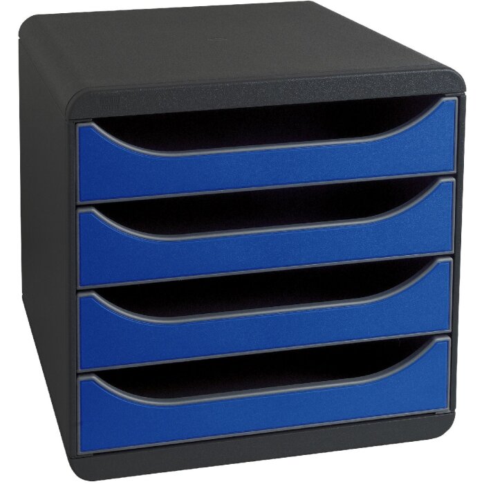Cassettiera Exacompta Big Box 4 cassetti aperti Iderama blu royal