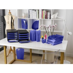 Cassettiera Exacompta Big Box 4 cassetti aperti Iderama blu royal