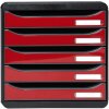 Exacompta 3097218D Cassettiera Big Box Plus 5 cassetti rosso carminio lucido
