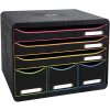 Exacompta 306914D Cassettiera STOREBOX 6 cassetti aperti Nero Arlecchino