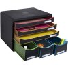 Exacompta 306914D Cassettiera STOREBOX 6 cassetti aperti Nero Arlecchino