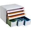 Exacompta 306913D Cassettiera 6 cassetti aperti Nero Ufficio Bianco Arlecchino