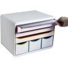 Exacompta 306913D Cassettiera 6 cassetti aperti Nero Ufficio Bianco Arlecchino
