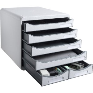 Cassettiera Exacompta Big Box Maxi 6 scomparti grigio chiaro per lorganizzazione dellufficio