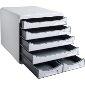 Cassettiera Exacompta Big Box Maxi 6 scomparti grigio chiaro per lorganizzazione dellufficio