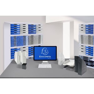 Cassettiera Exacompta Big Box Maxi 6 scomparti grigio chiaro per lorganizzazione dellufficio