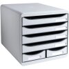 Cassettiera Exacompta Big Box Maxi 6 scomparti grigio chiaro per lorganizzazione dellufficio
