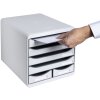 Cassettiera Exacompta Big Box Maxi 6 scomparti grigio chiaro per lorganizzazione dellufficio
