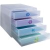 Cassettiera Exacompta Chromaline 4 cassetti POP-BOX per documenti A4+