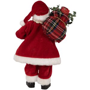 Clayre & Eef 65596 Decorazione per Babbo Natale 27 cm Rosso Plastica Tessile Classica