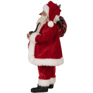 Clayre & Eef 65596 Decorazione per Babbo Natale 27 cm Rosso Plastica Tessile Classica