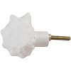 Clayre & Eef 65733 Pomello per porta a conchiglia bianco 10x5x6 cm stile vintage in poliresina