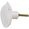 Clayre & Eef 65734 Pomello per porta a conchiglia in poliresina bianca 6x4x6 cm stile vintage