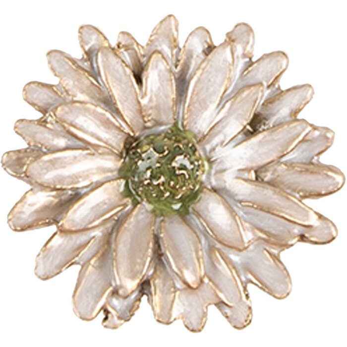 Clayre & Eef 65738 Pomello Fiore Oro Bianco Ø 4x3 cm Metallo Botanico
